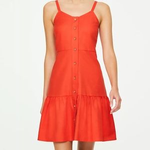 LOFT Button Front Flounce Dress S